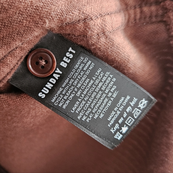 Aritzia Sunday Best Tilly Shirt Jacket Size 1 Brown Corduroy Oversized Shacket - Picture 12 of 14